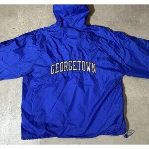 Georgetown Hooded Jacket Mens Large VTG Charles River full zip blue